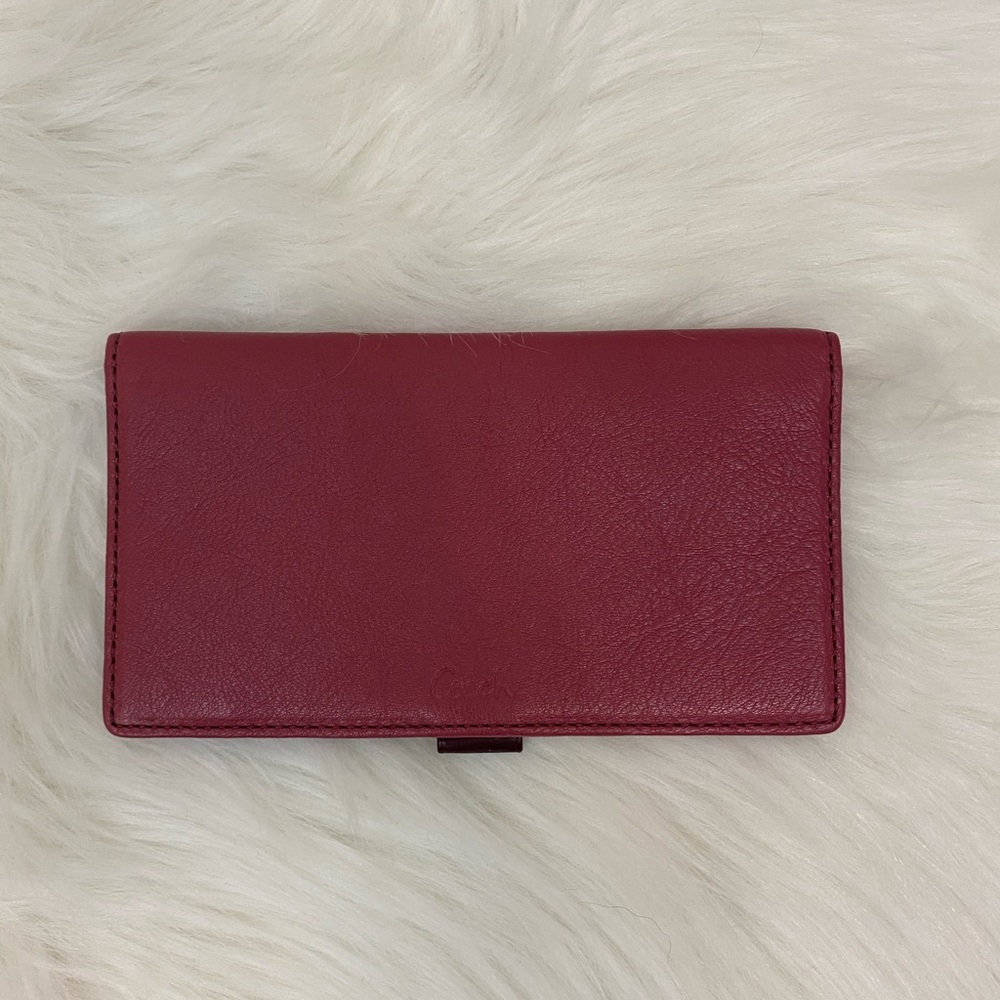 COACH Mauve Pink Leather Checkbook Cover